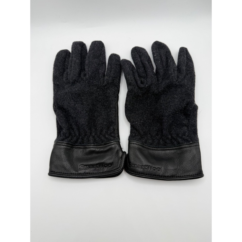 Smartwool Unisex XL Black Leather Merino Wool Blend Winter Gloves RN116388